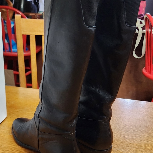 Worthington Black Leather Pull On Boots 7.5 - Picture 3 of 8